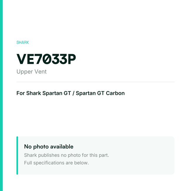 Shark Upper Vent for Spartan GT / Spartan GT Carbon – VE7033P — placeholder, no manufacturer photo available