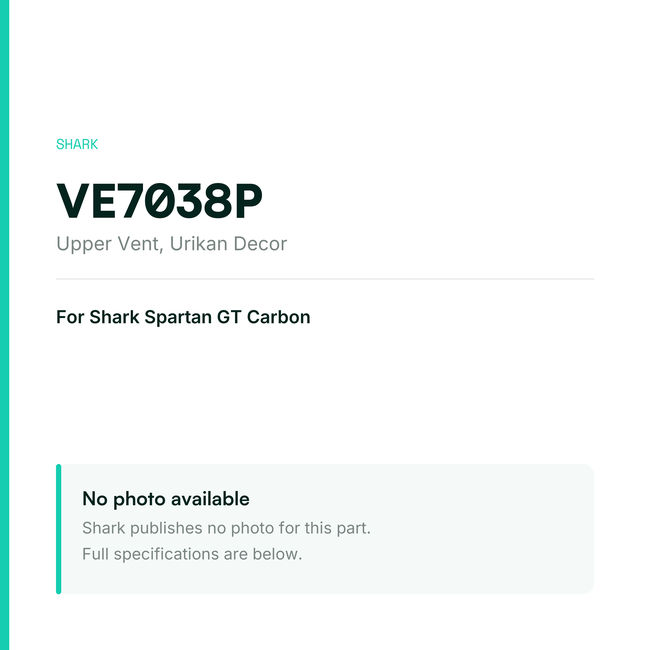 Shark Upper Vent for Spartan GT Carbon – Urikan Decor – VE7038P — placeholder, no manufacturer photo available