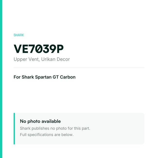 Shark Upper Vent for Spartan GT Carbon – Urikan Decor – VE7039P — placeholder, no manufacturer photo available