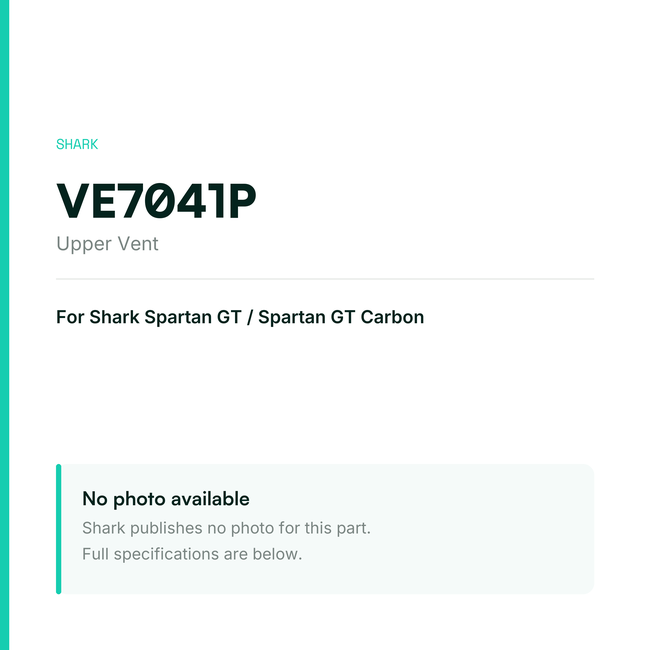Shark Upper Vent for Spartan GT / Spartan GT Carbon – VE7041P — placeholder, no manufacturer photo available