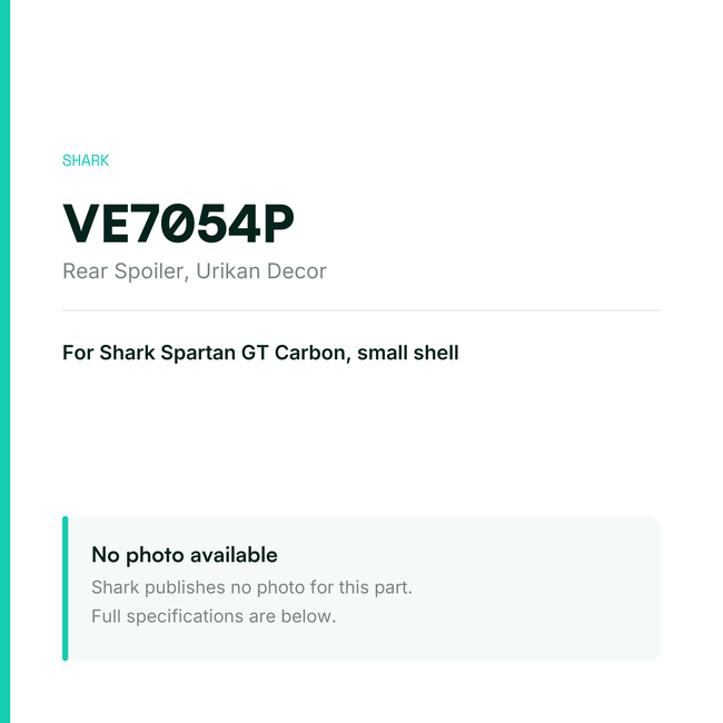 Shark Rear Spoiler for Spartan GT Carbon Small Shell – Urikan Decor – VE7054P — placeholder, no manufacturer photo available