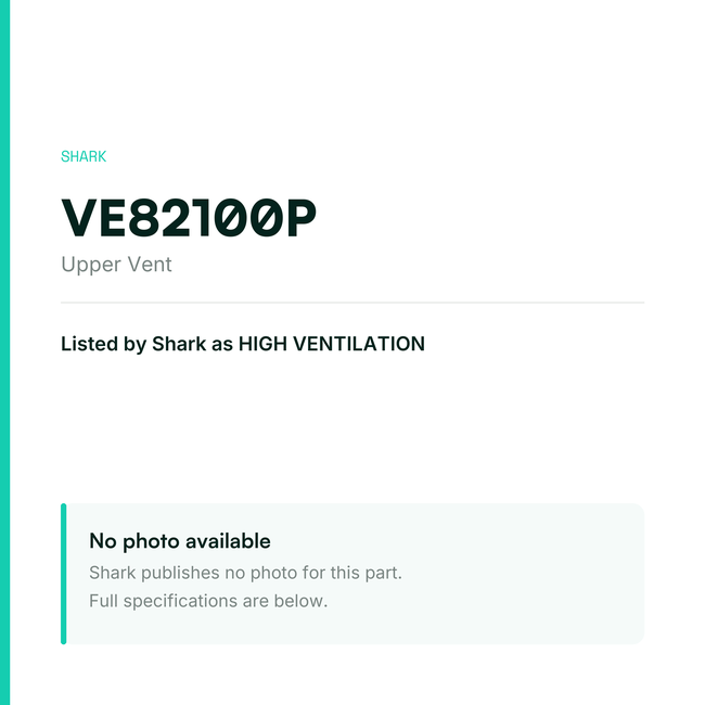 Shark Upper Vent – VE82100P — placeholder, no manufacturer photo available