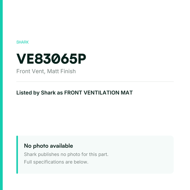 Shark Front Vent – Matt Finish – VE83065P — placeholder, no manufacturer photo available