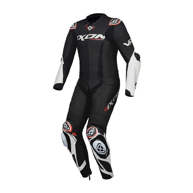 IXON Vortex 3 one-piece perforated leather race suit men Black/White