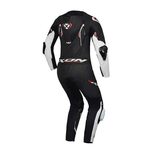 IXON Vortex 3 one-piece perforated leather race suit men Black/White