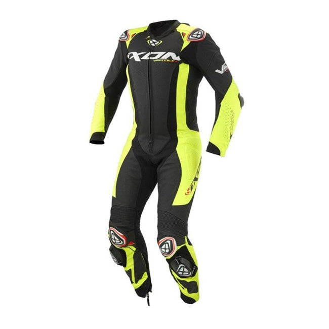IXON Vortex 3 one-piece perforated leather race suit men black neon yellow