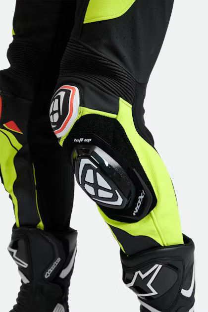 IXON Vortex 3 one-piece perforated leather race suit men black neon yellow