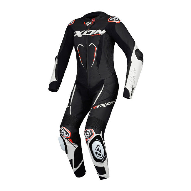 IXON Vortex 3 Lady one-piece perforated women's race leather suit in White and Black