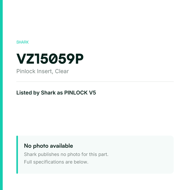 Shark Pinlock Insert – Clear – VZ15059P — placeholder, no manufacturer photo available