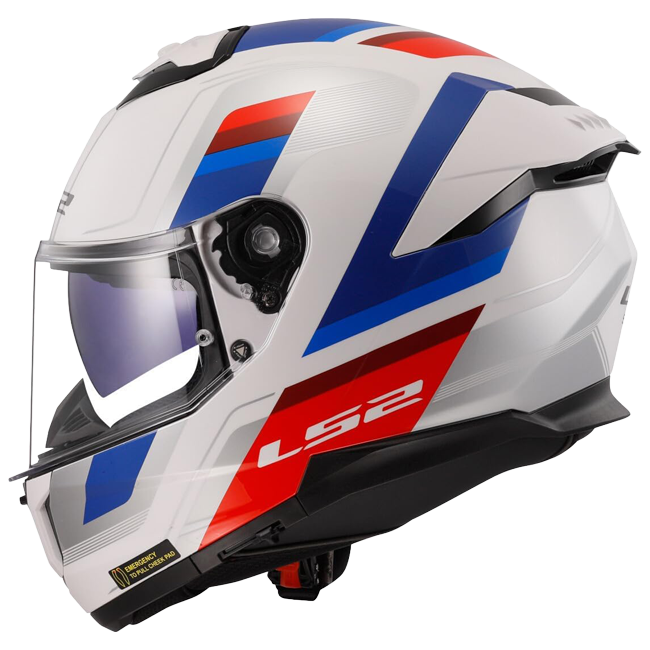 LS2 FF808 Stream II Helmet – Vintage White/Blue/Red