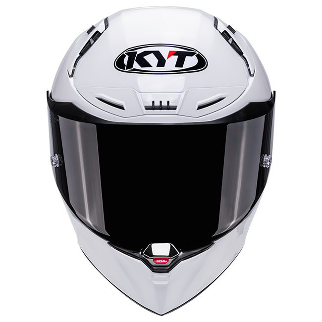 KYT R1R full-face racing helmet in plain gloss white finish
