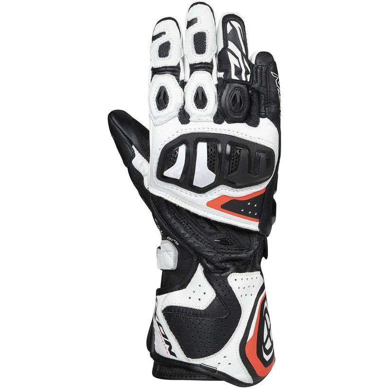 IXON Vortex GL men's racing leather gloves in White, Red and Black