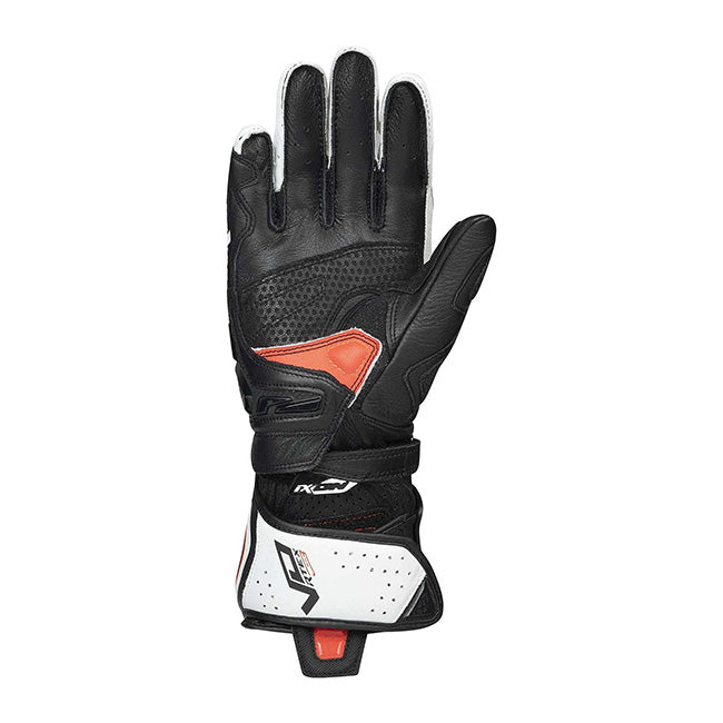 IXON Vortex GL men's racing leather gloves in White, Red and Black
