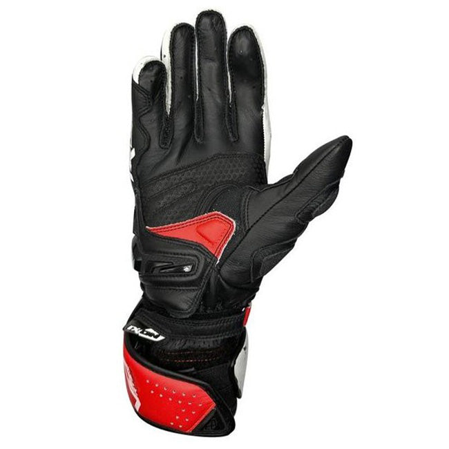 IXON Vortex GL racing leather gloves men's Red/Black with TPR palm sliders and knuckle protection