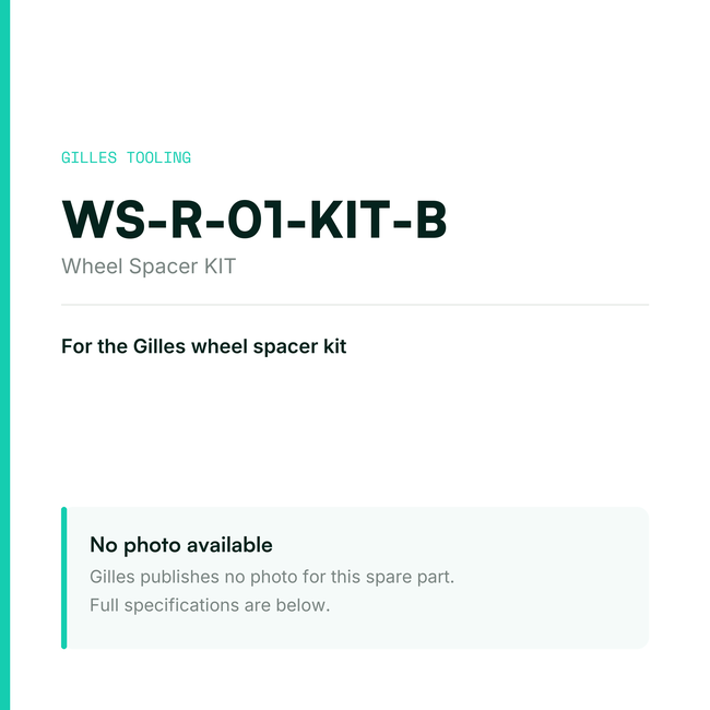 Gilles Wheel Spacer KIT – WS-R-01-KIT-B, data card, no manufacturer photo available