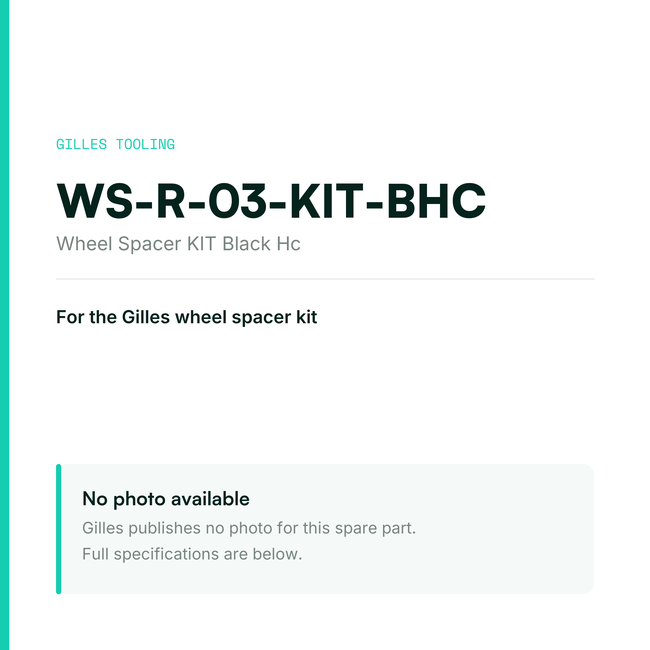 Gilles Wheel Spacer KIT Black Hc – WS-R-03-KIT-BHC, data card, no manufacturer photo available