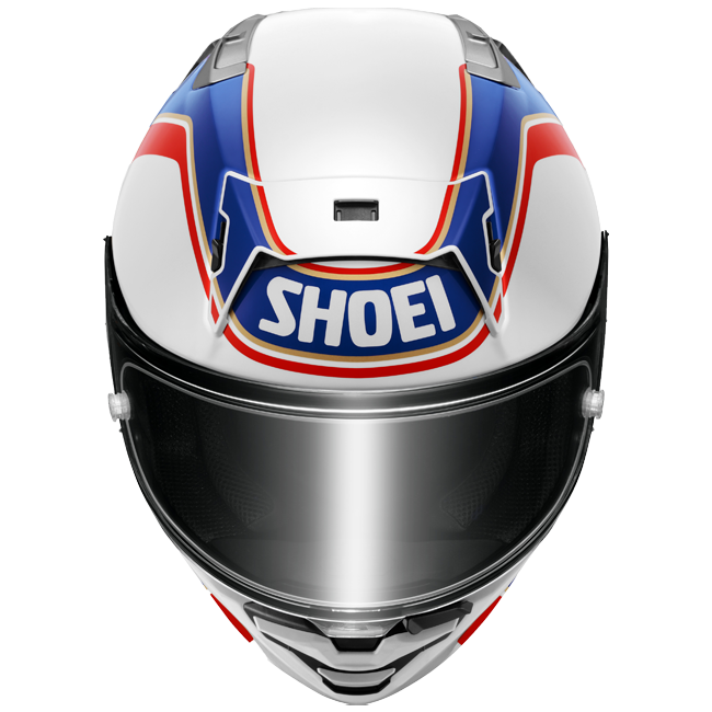 Shoei X-SPR PRO full-face racing helmet in Wayne Gardner Replica TC-2 blue white red livery