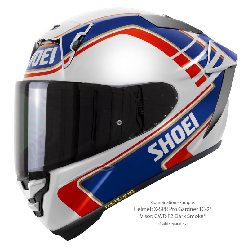 Shoei X-SPR PRO full-face racing helmet in Wayne Gardner Replica TC-2 blue white red livery