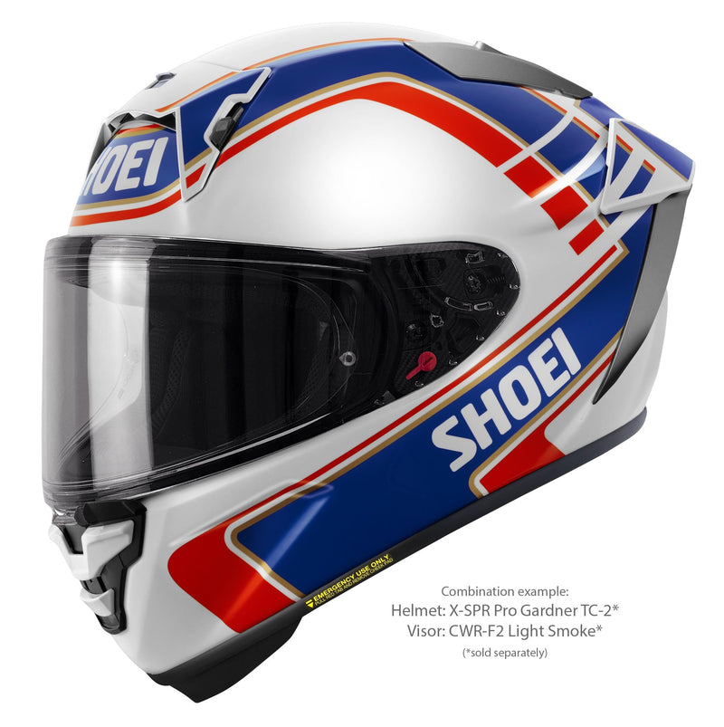 Shoei X-SPR PRO full-face racing helmet in Wayne Gardner Replica TC-2 blue white red livery