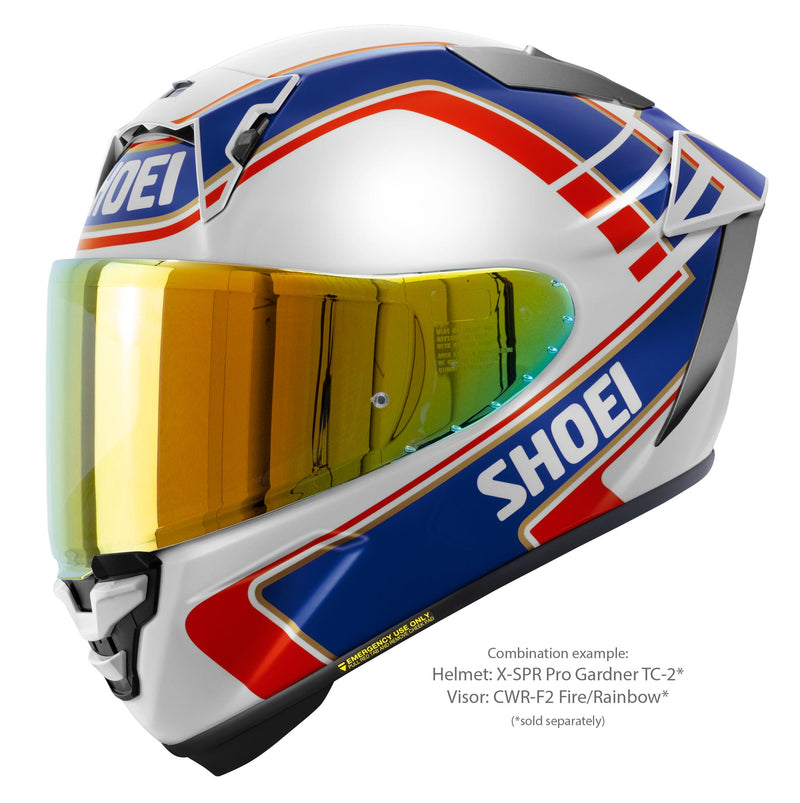 Shoei X-SPR PRO full-face racing helmet in Wayne Gardner Replica TC-2 blue white red livery