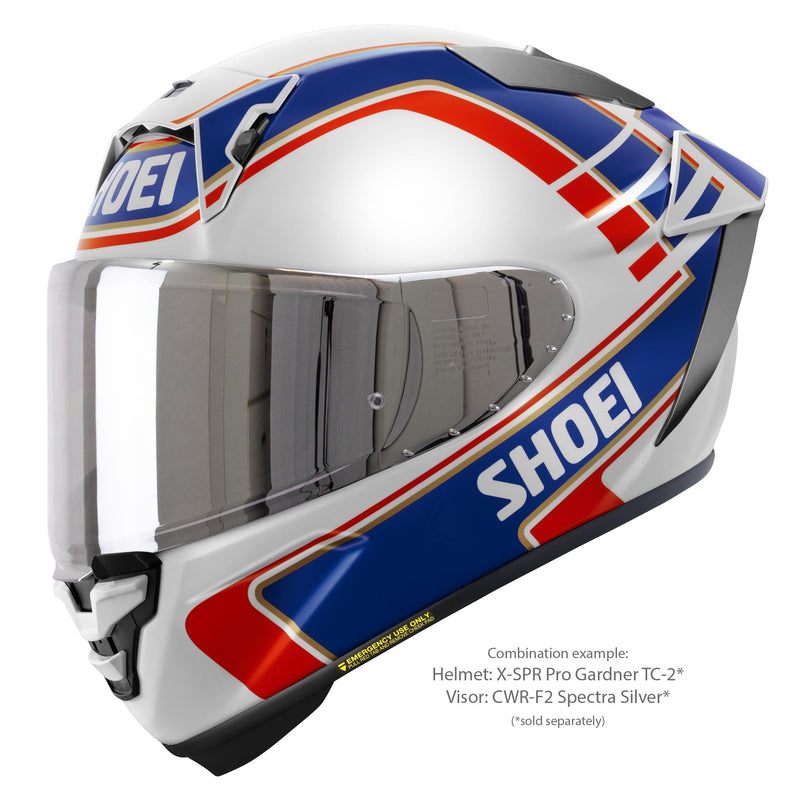 Shoei X-SPR PRO full-face racing helmet in Wayne Gardner Replica TC-2 blue white red livery