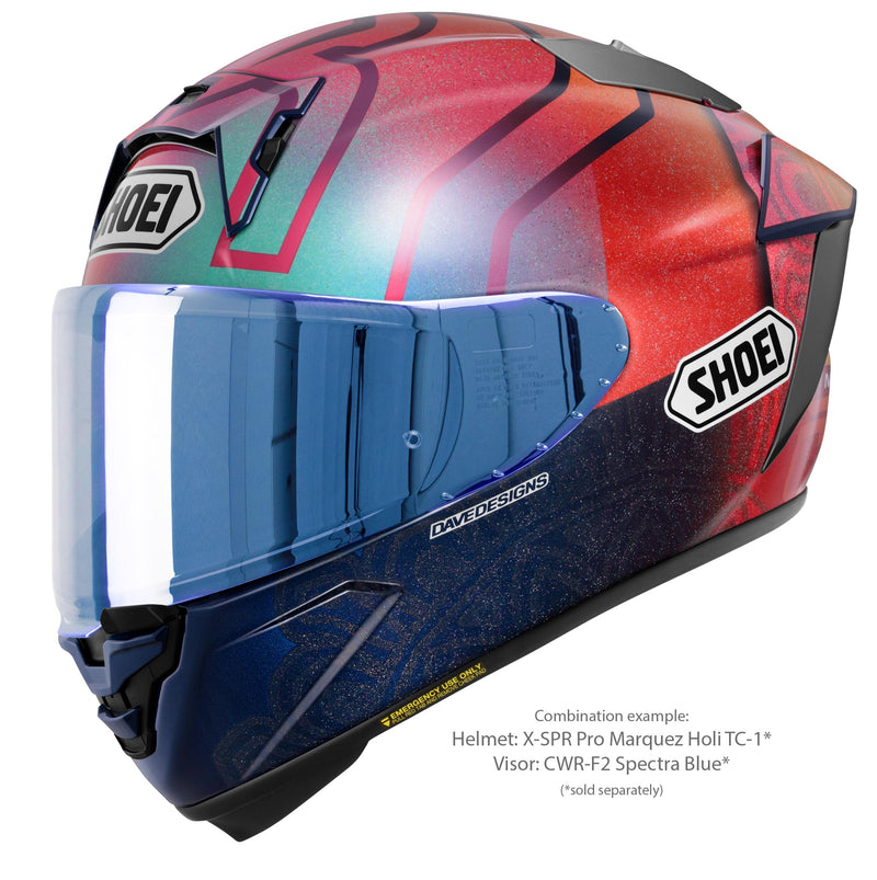 Shoei CWR-F2PN blue mirrored visor for X-SPR PRO helmet