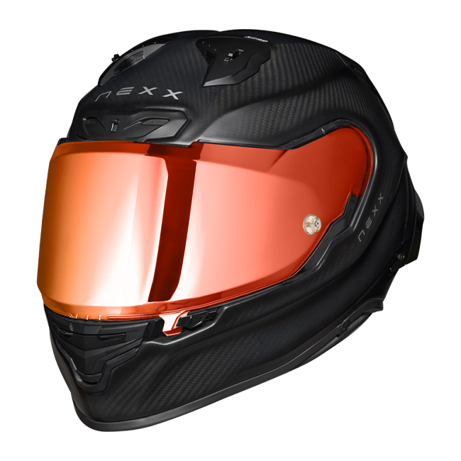 Nexx X.R3R Zero Pro 2 full-face helmet in matte red carbon finish
