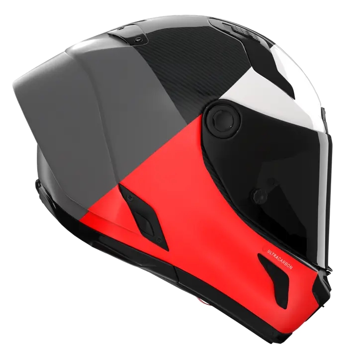 Nolan X-804 RS Ultra Carbon full-face helmet in Blocco Rot/Weiß 369 colourway