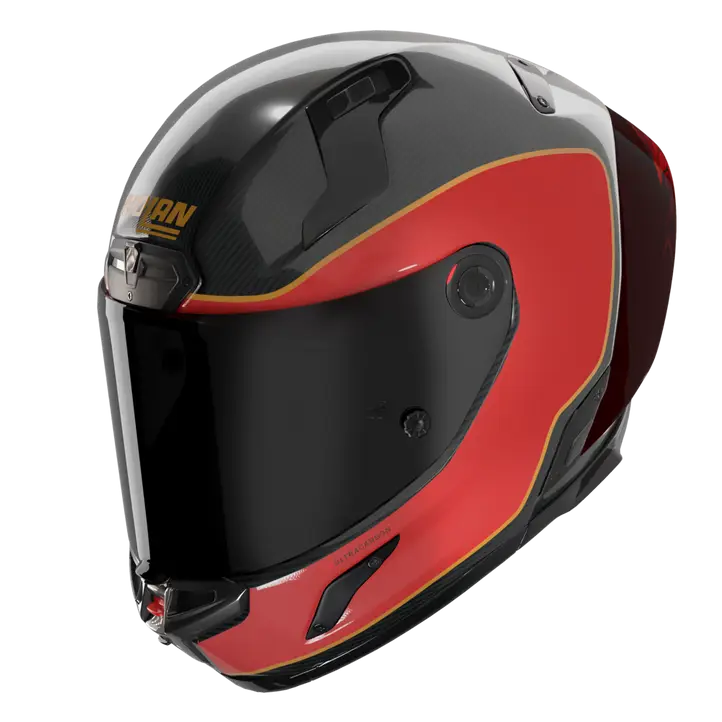 Nolan X-804 RS Ultra Carbon helmet in Asso di Picche 356 black grey red graphic