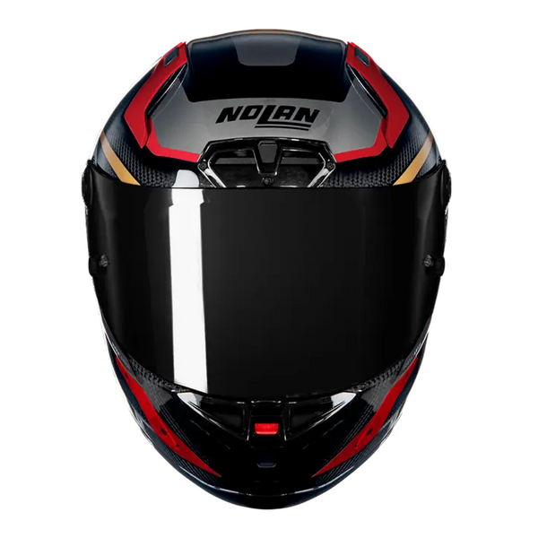 Nolan X-804 RS Ultra Carbon Lesmo full-face helmet in Red/Grey/Gold