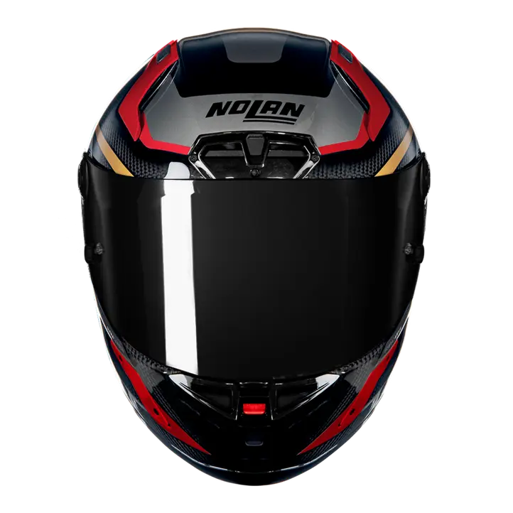 Nolan X-804 RS Ultra Carbon Lesmo full-face helmet in Red/Grey/Gold