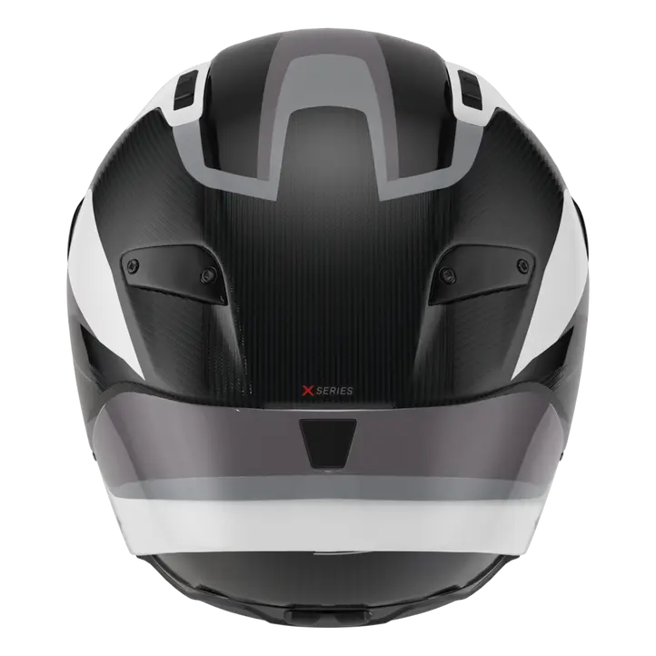 Nolan X-804 RS Ultra Carbon full-face helmet in Lesmo white, black and grey colourway