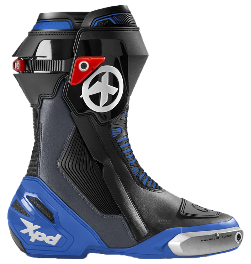 XPD XP9-S men's motorcycle racing boots in black and blue