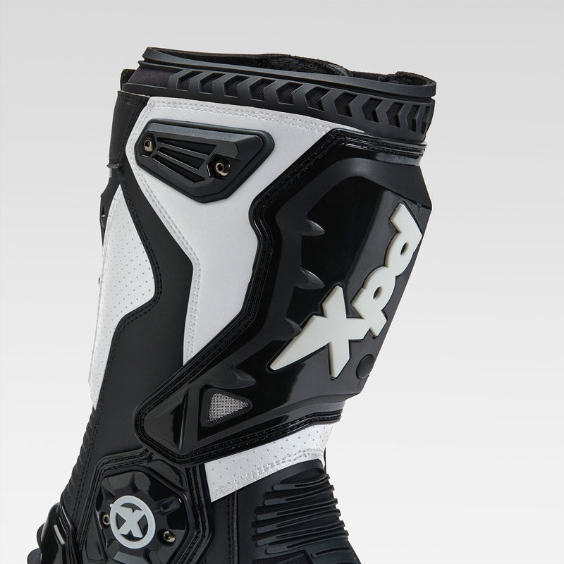 XPD XP-Mode men's motorcycle boots in black and white