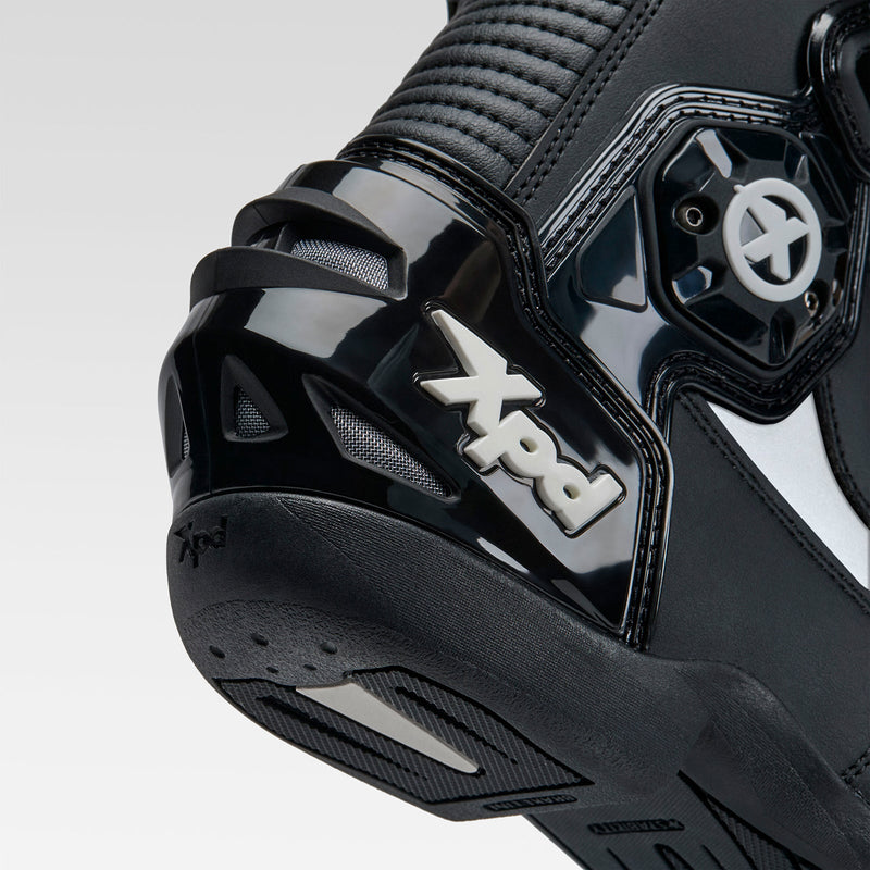 XPD XP-Mode men's motorcycle boots in black and white