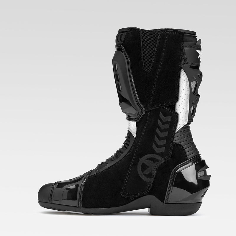 XPD XP6-S men's motorcycle boots in white and black
