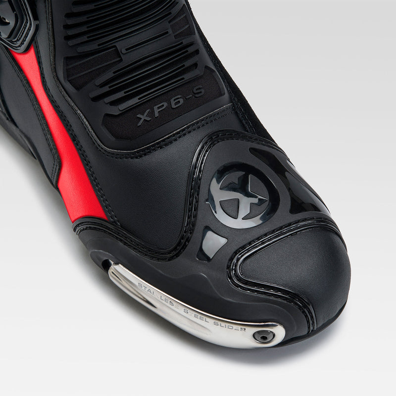 XPD XP6-S men's motorcycle boots in red and black