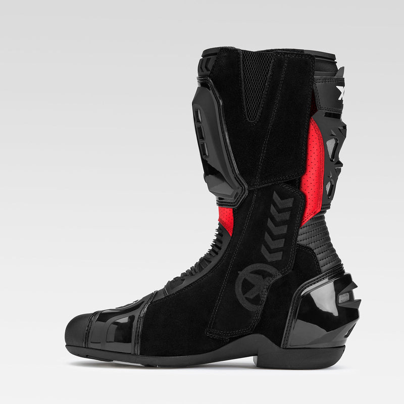 XPD XP6-S men's motorcycle boots in red and black