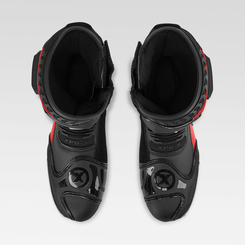 XPD XP6-S men's motorcycle boots in red and black