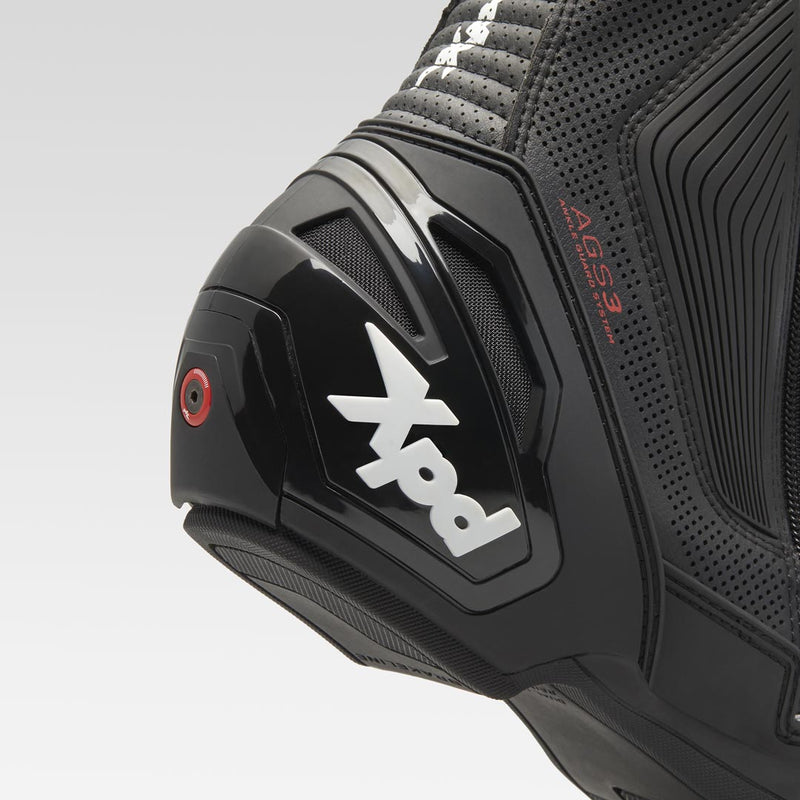 XPD XP9-R AIR perforated racing motorcycle boot in white and black, men's