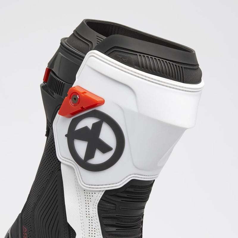 XPD XP9-R AIR perforated racing motorcycle boot in white and black, men's
