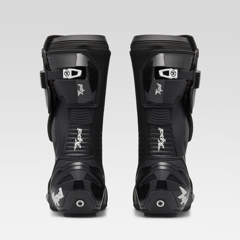 XPD XP9-R men's motorcycle boots in black, side view showing AGS3 ankle guard and racing sole