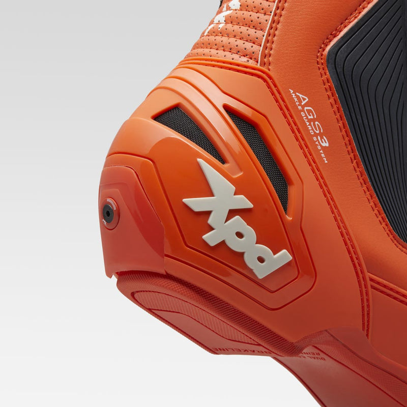 XPD XP9-R men's motorcycle racing boots in orange and black