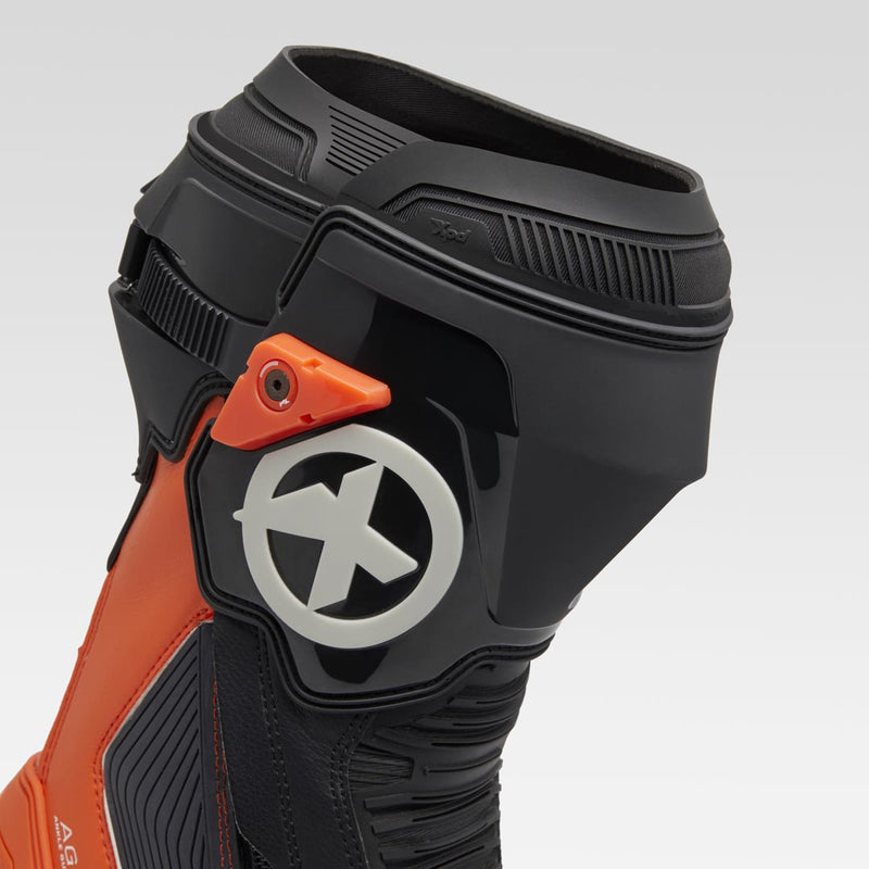 XPD XP9-R men's motorcycle racing boots in orange and black