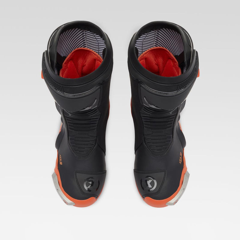 XPD XP9-R men's motorcycle racing boots in orange and black