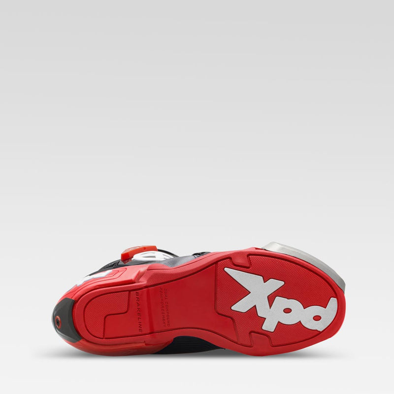 XPD XP9-S men's motorcycle boots in black and red