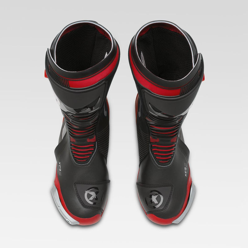 XPD XP9-S men's motorcycle boots in black and red
