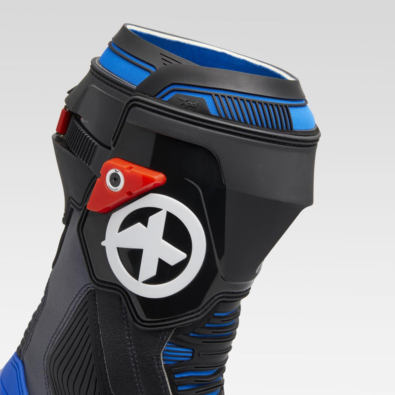 XPD XP9-S men's motorcycle racing boots in black and blue
