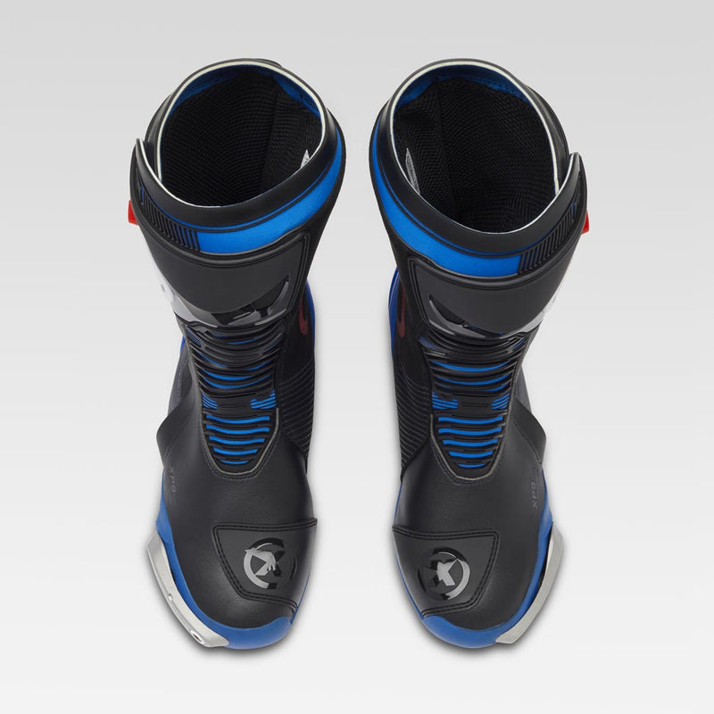 XPD XP9-S men's motorcycle racing boots in black and blue