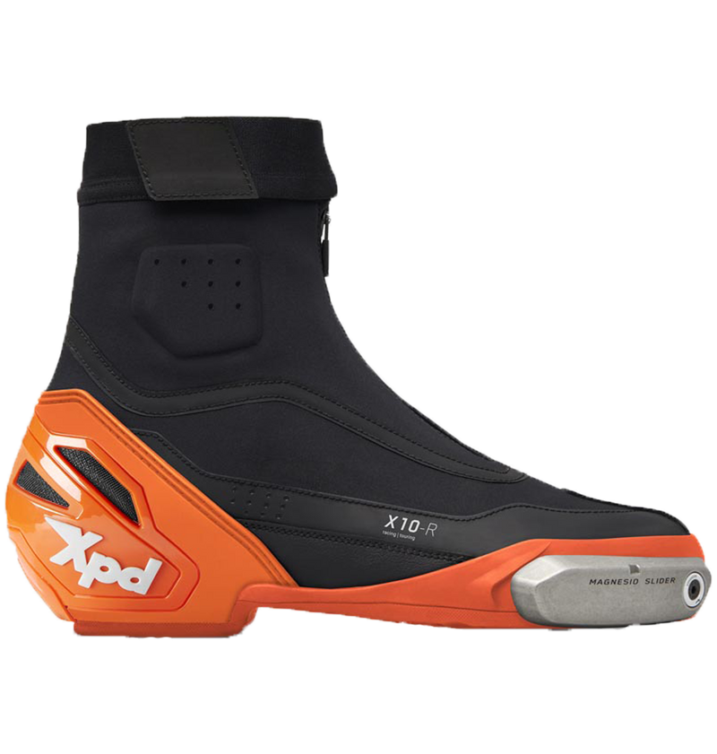 XPD X10-R men's motorcycle boots in black and orange